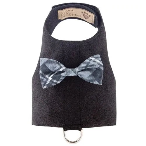 Susan Lanci Scotty Bailey Harness Charcoal Plaid Tux Bow