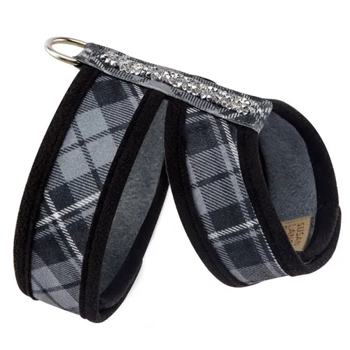 Susan Lanci Scotty Crystal Rocks Tinkie Harness Charcoal Plaid