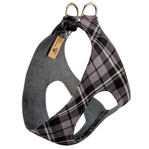 Susan Lanci Scotty Step In Harness Charcoal Plaid