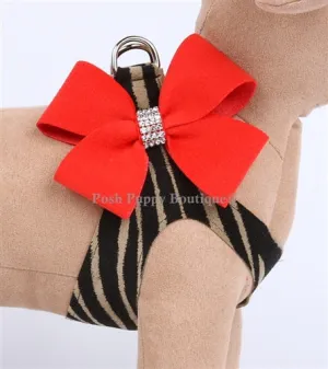 Susan Lanci Serengeti with Red Pepper Nouveau Bow Step-In Harnesses