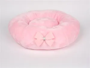 Susan Lanci Spa Bed with Nouveau Bow - Puppy Pink
