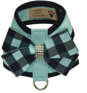 Susan Lanci Tinkie Harness with Tiffi Blue Gingham Bow