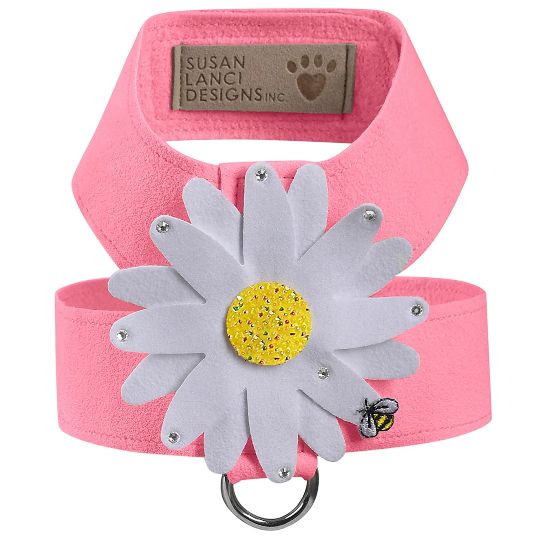 Susan Lanci Tinkie Large Daisy with AB Crystals Tinkie Ultrasuede Harnesses