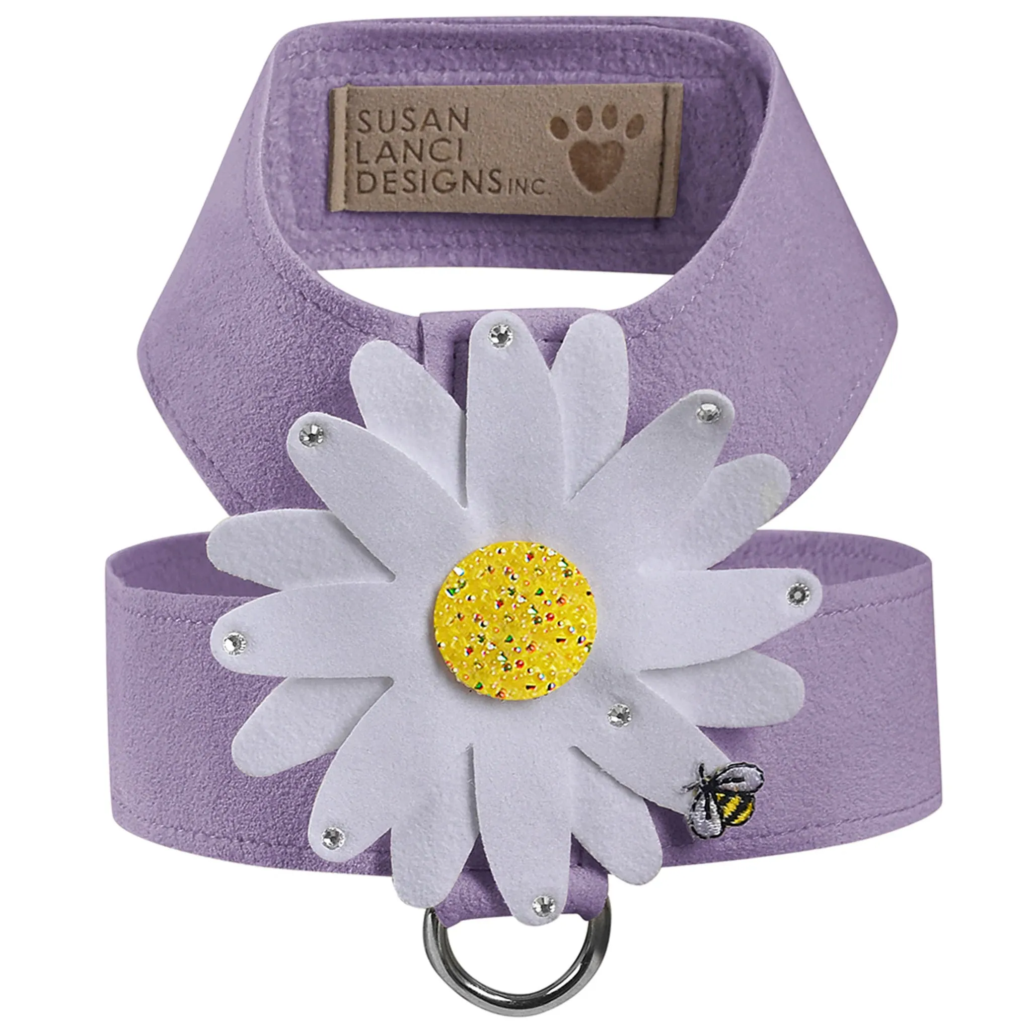 Susan Lanci Tinkie Large Daisy with AB Crystals Tinkie Ultrasuede Harnesses