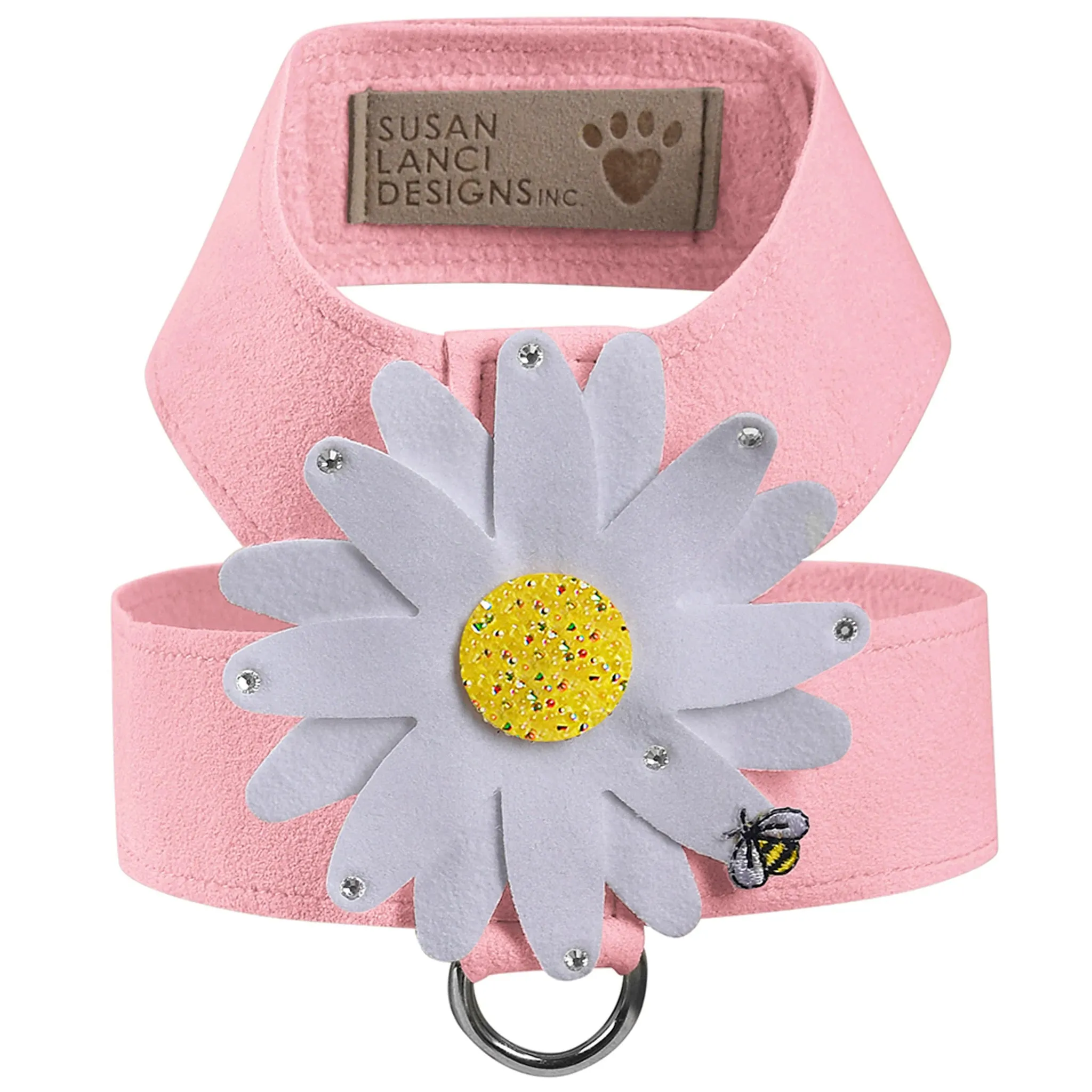 Susan Lanci Tinkie Large Daisy with AB Crystals Tinkie Ultrasuede Harnesses