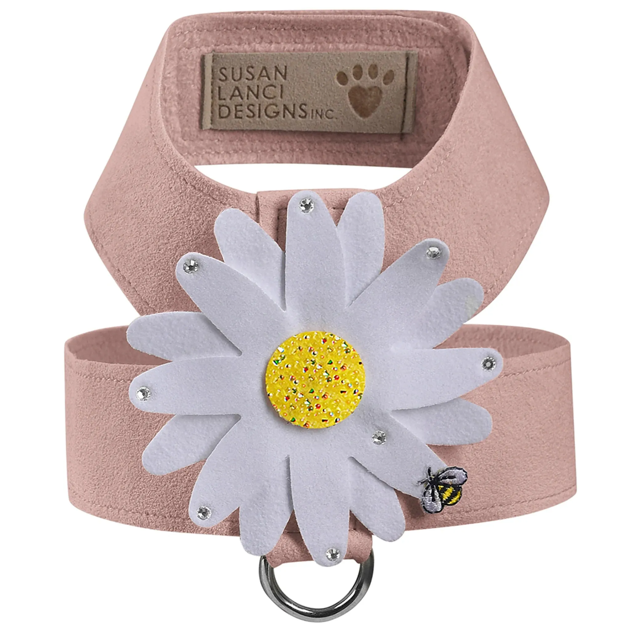 Susan Lanci Tinkie Large Daisy with AB Crystals Tinkie Ultrasuede Harnesses
