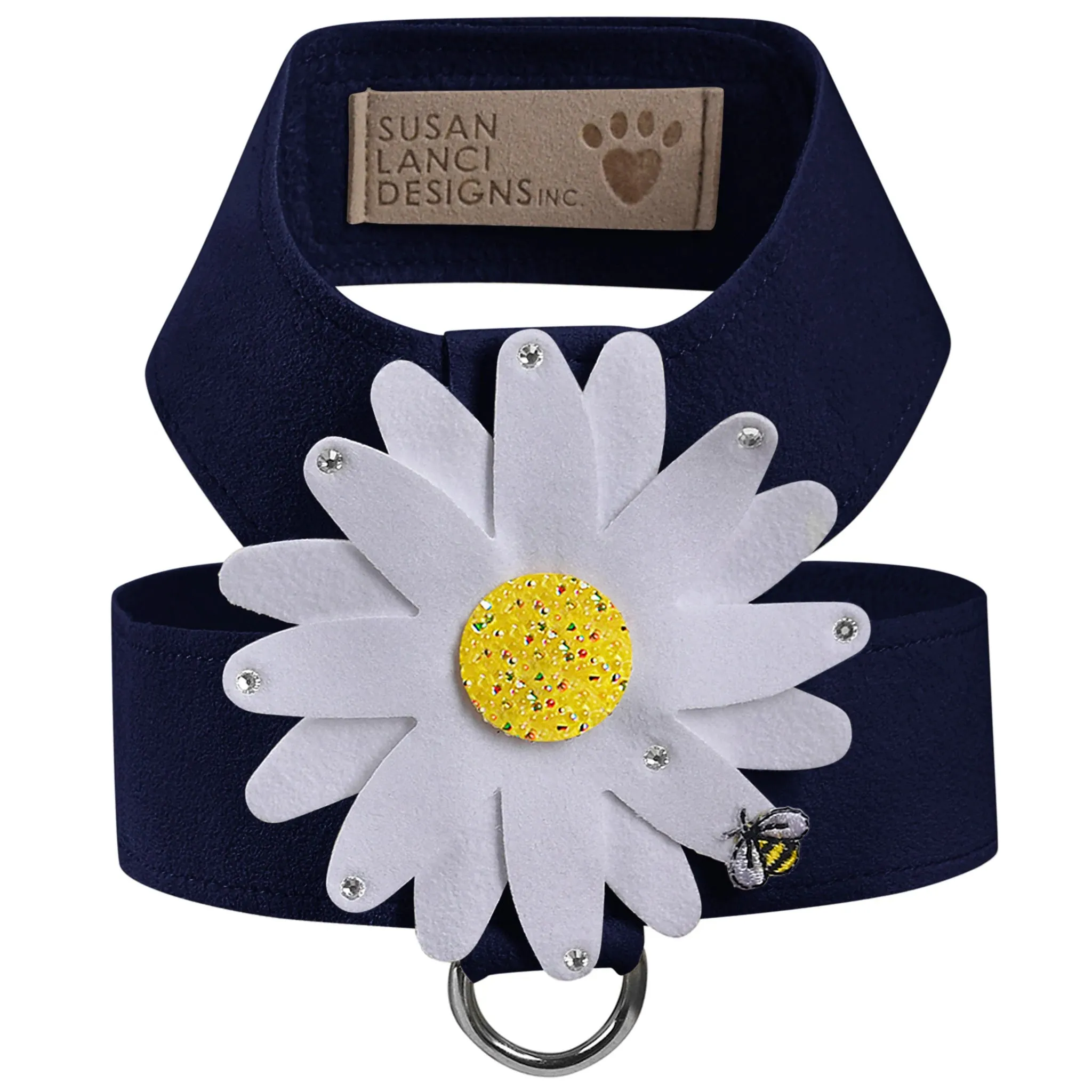 Susan Lanci Tinkie Large Daisy with AB Crystals Tinkie Ultrasuede Harnesses