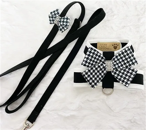 Susan Lanci Two Tone Classic Houndstooth Nouveau Bow Tinkie Harness