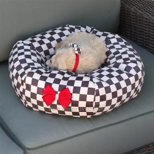 Susan Lanci Windsor Check Collection Bed - Red Nouveau Bow