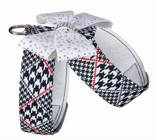 Susan Lanci Classic Glen Houndtooth with Stardust Nouveau Bow Tinkie Harness