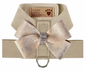 Susan Lanci Doe Tinkie Harness with Champagne Glitzerati Nouveau Bow