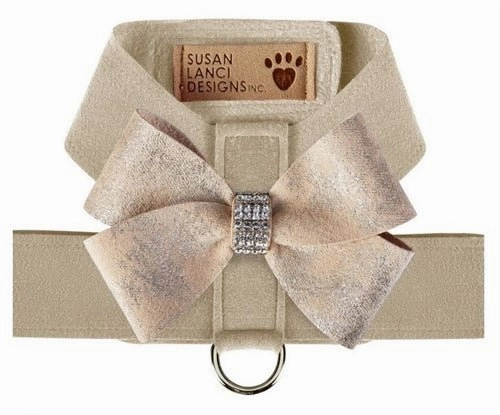 Susan Lanci Doe Tinkie Harness with Champagne Glitzerati Nouveau Bow