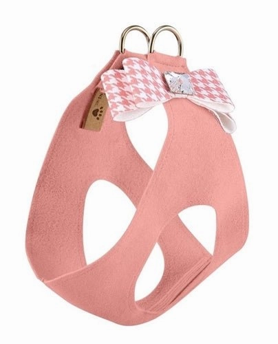 Susan Lanci Peaches N Cream Houndstooth Big Bow Step In Harness
