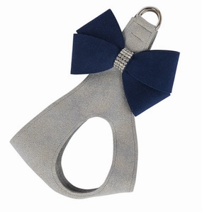 Susan Lanci Platinum Glitzerati Step in Harness with Indigo Nouveau Bow