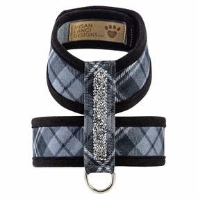 Susan Lanci Scotty Crystal Rocks Tinkie Harness Charcoal Plaid