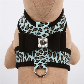 Susan Lanci Tiffi Cheetah Tinkie Harness- Contrasting Black Nouveau Bow