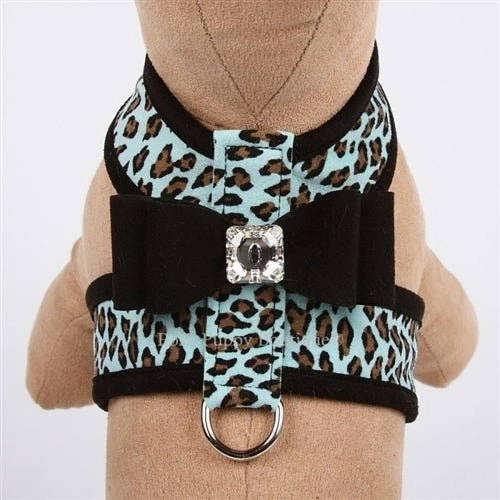Susan Lanci Tiffi Cheetah Tinkie Harness- Contrasting Black Nouveau Bow