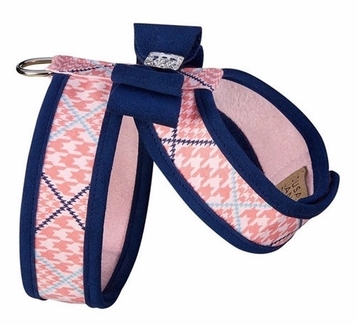 Susan Lanci Two Tone Peaches N Cream Glen Houndstooth Big Bow Harness