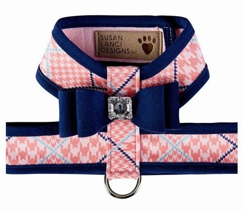 Susan Lanci Two Tone Peaches N Cream Glen Houndstooth Big Bow Harness
