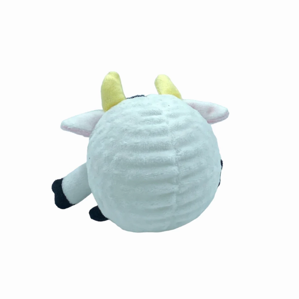Talking Dog Club Cow Happy Bouncer Plush Ball Toy for Dogs (White)
