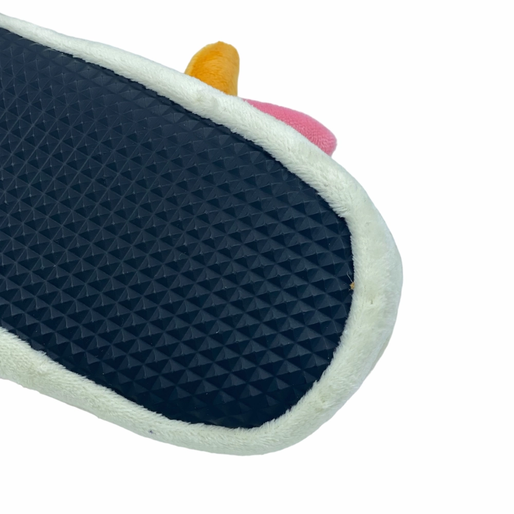 Talking Dog Club Doggie Cow Slipper Squeaky Plush Toy for Dogs (White)