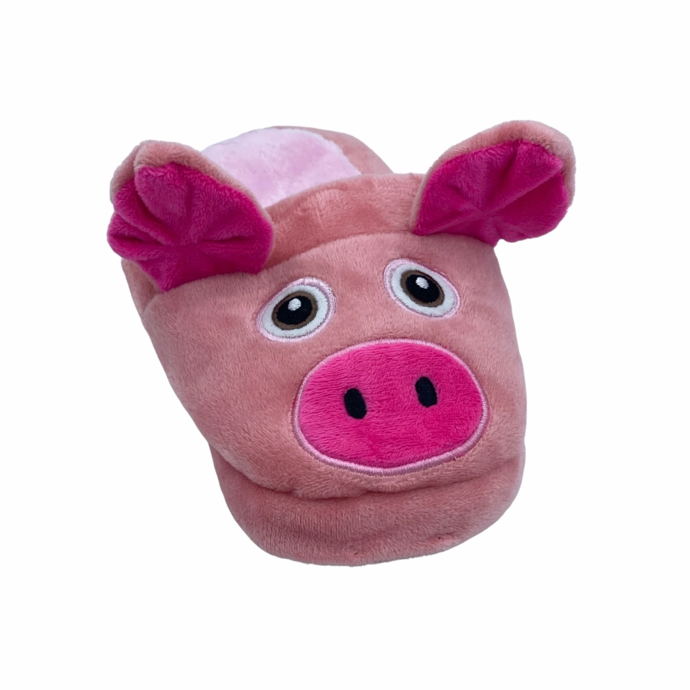 Talking Dog Club Doggie Pig Slipper Squeaky Plush Toy for Dogs (Pink)