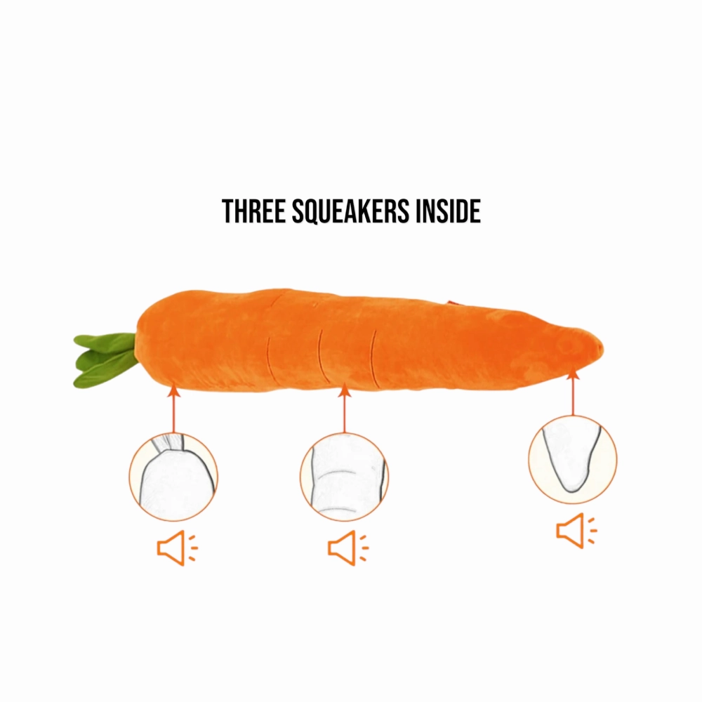 Talking Dog Club Extra Large Carrot Plush Toy for Dogs (Orange)