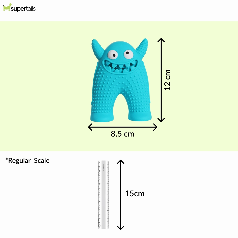 Talking Dog Club Monster Tough Rubber Toy for Dogs and Cats (Blue)