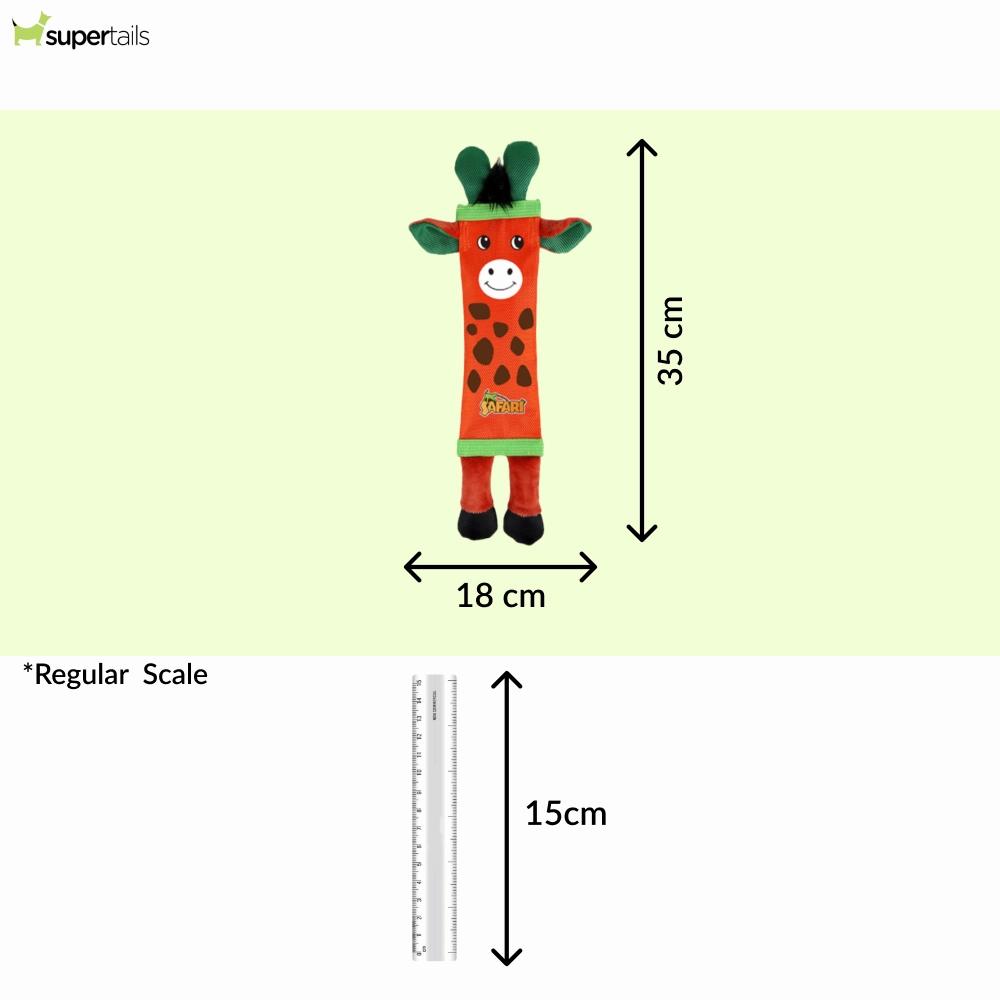 Talking Dog Club Tough Giraffe Squeaky Plush Toy for Dogs (Orange)