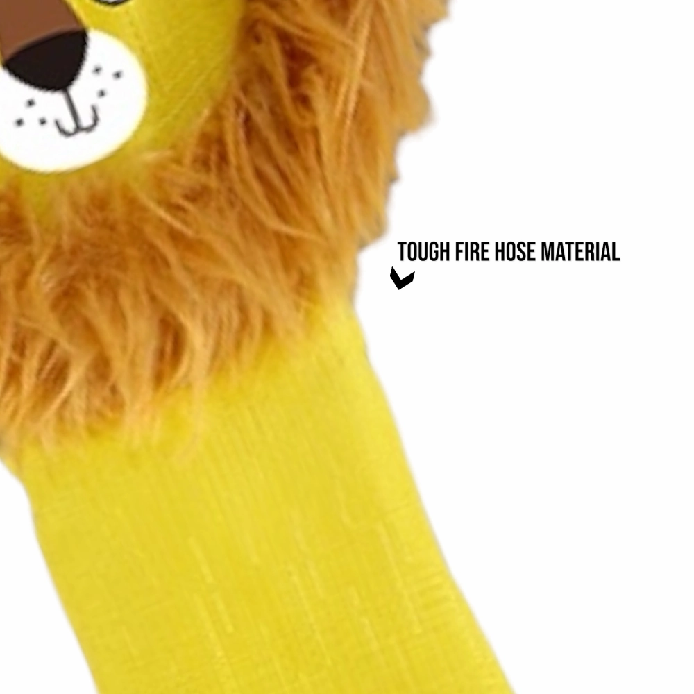 Talking Dog Club Tough Lion Squeaky Plush Toy for Dogs (Yellow)