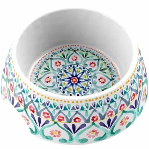 TarHong Boho Medallion Double Wall Dog Bowl