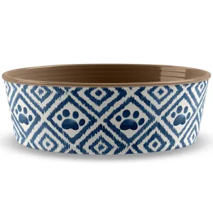 TarHong Paw Ikat Dog Bowl (Indigo)