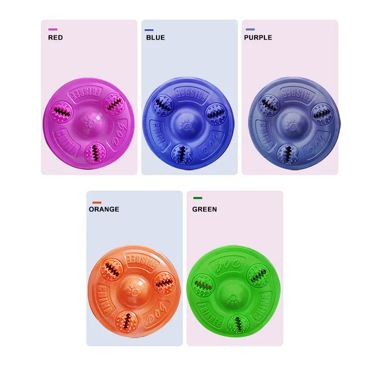 The Pets Club Pet Training Soft Interactive Toys Silicone Dog Flying Disc with Treat Holder