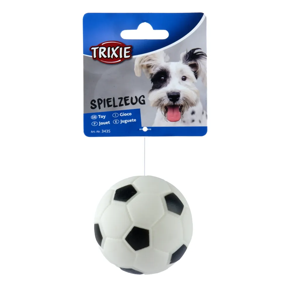 Trixie Football Vinyl Toy and Basil Squeaky Rubber Ball Toys Combo for Dogs