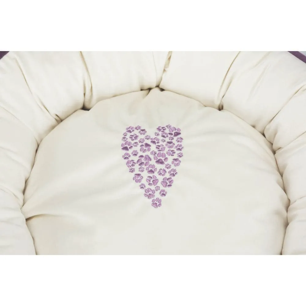 Trixie Pet's Home Round Bed for Dogs and Cats (Purple & Cream)