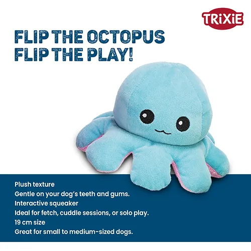 Trixie Reversible Octopus Plush Toy for Dogs (Yellow)