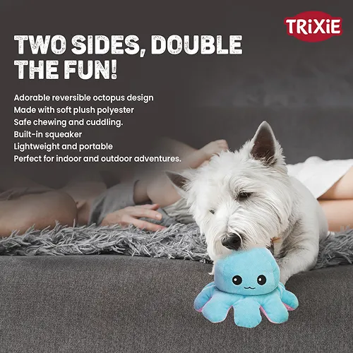 Trixie Reversible Octopus Plush Toy for Dogs (Yellow)