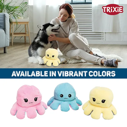 Trixie Reversible Octopus Plush Toy for Dogs (Yellow)