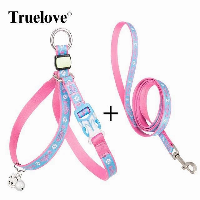 Truelove Pet Harness Leash Set No Escape Proof Soft Waking Adjustable Vest for Puppy Comfortable Outdoor Lightweight TLH3911