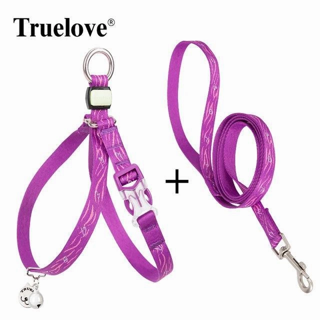 Truelove Pet Harness Leash Set No Escape Proof Soft Waking Adjustable Vest for Puppy Comfortable Outdoor Lightweight TLH3911