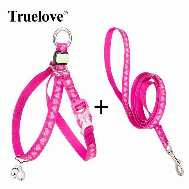 Truelove Pet Harness Leash Set No Escape Proof Soft Waking Adjustable Vest for Puppy Comfortable Outdoor Lightweight TLH3911