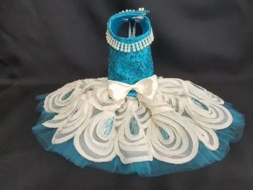 Turquoise Dog Harness Dress