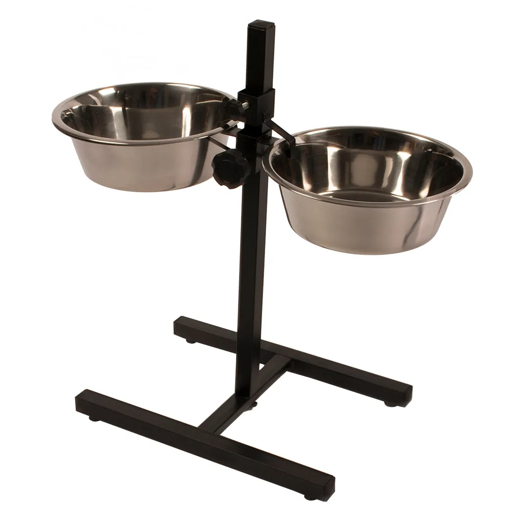 TWIN FEEDER H-STAND   BOWLS 1890ml - L - 52CM - 2x21cm