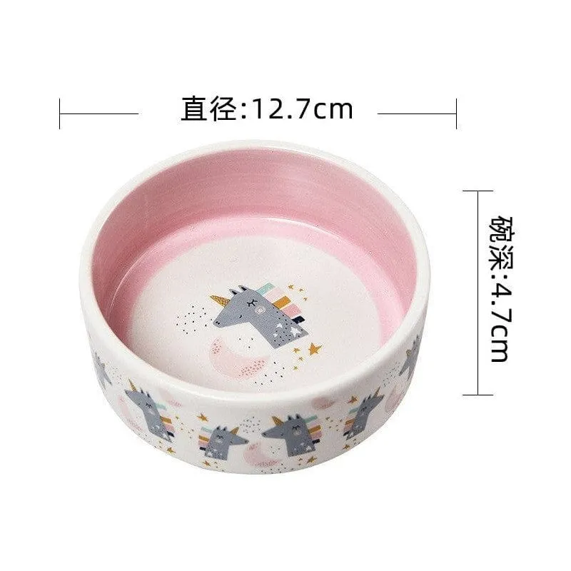 Unicorn Series Pet Ceramic Bowl