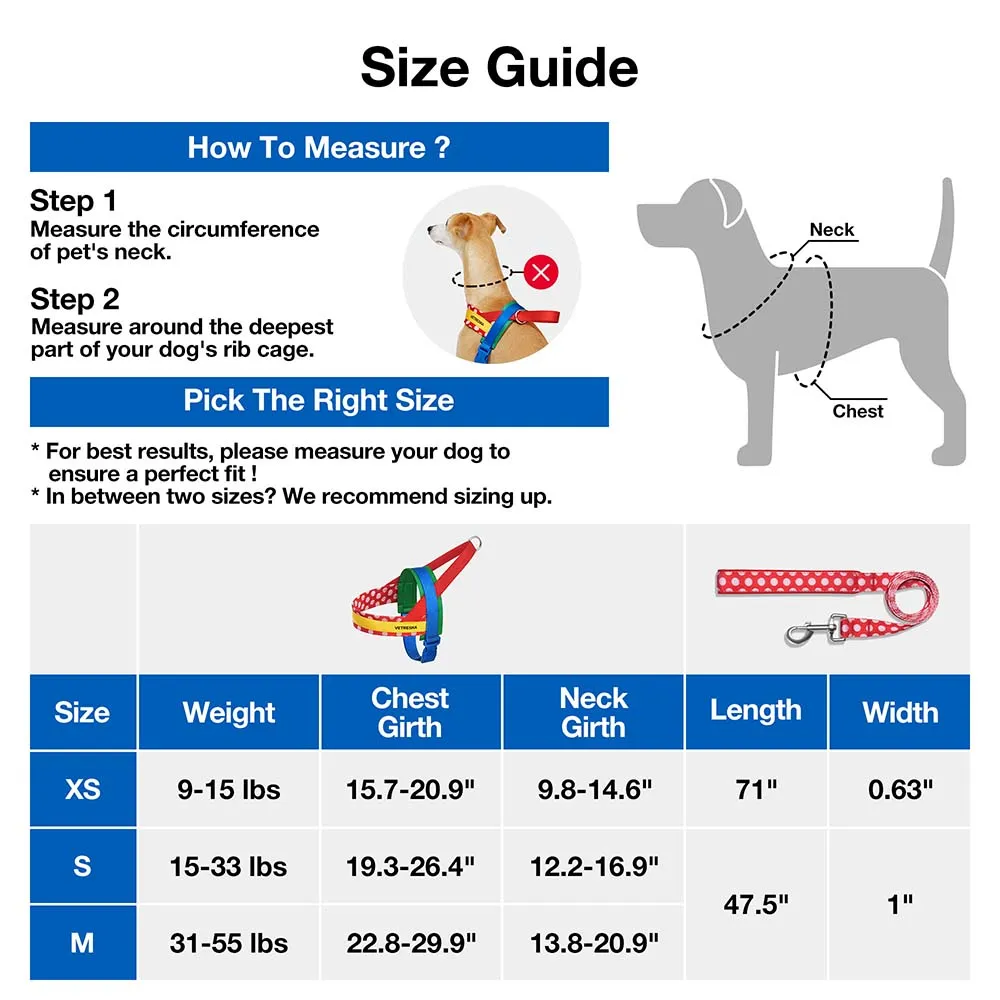 VETRESKA Chroma Dog Harness & Leash Set (Red)