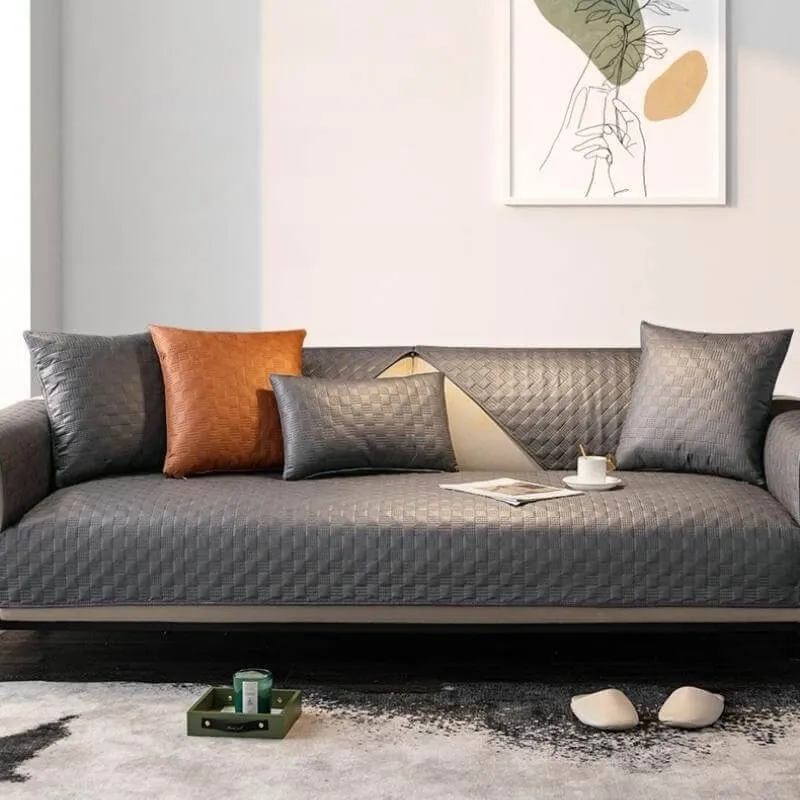 Water-resistant Leathaire Fabric Sofa Cover Furniture Protection Couch Cover