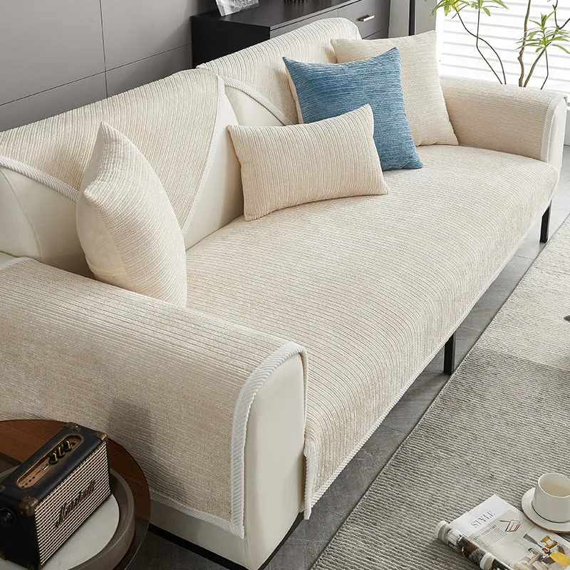 Waterproof Antimicrobial Simple Chenille Fabric Anti-scratch Couch Covers
