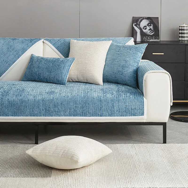 Waterproof Antimicrobial Simple Chenille Fabric Anti-scratch Couch Covers