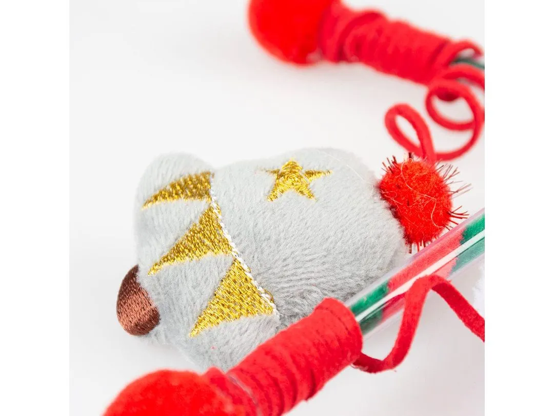 Xmas playing rod silky 40x7x3cm mixed colors