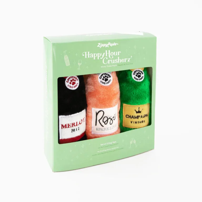 Zippy Paws Happy Hour Crusherz - Wine Three Pack